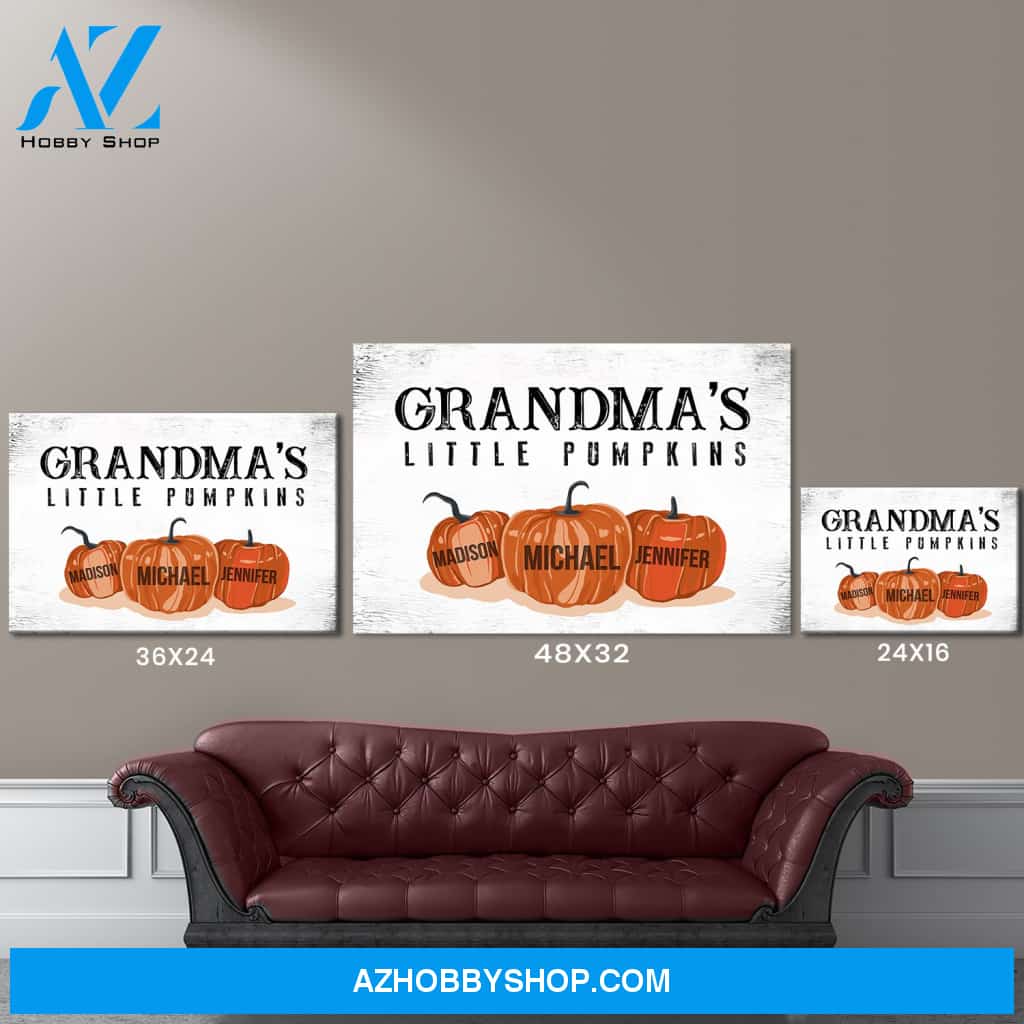 Grandma’s Little Pumpkins Multi-Names Premium Canvas