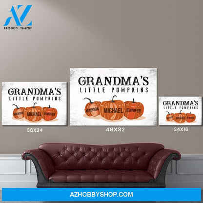 Grandma’s Little Pumpkins Multi-Names Premium Canvas
