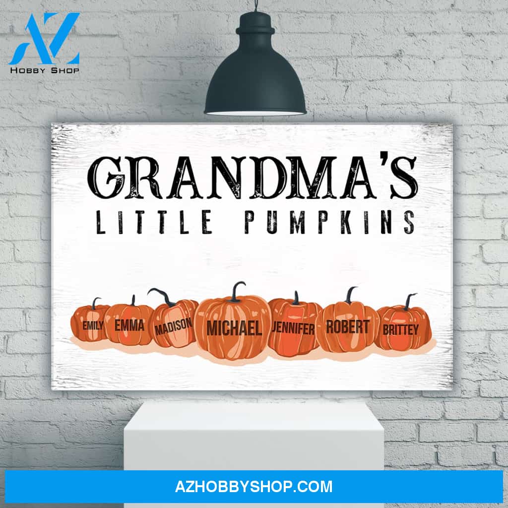 Grandma’s Little Pumpkins Multi-Names Premium Canvas