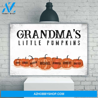 Grandma’s Little Pumpkins Multi-Names Premium Canvas