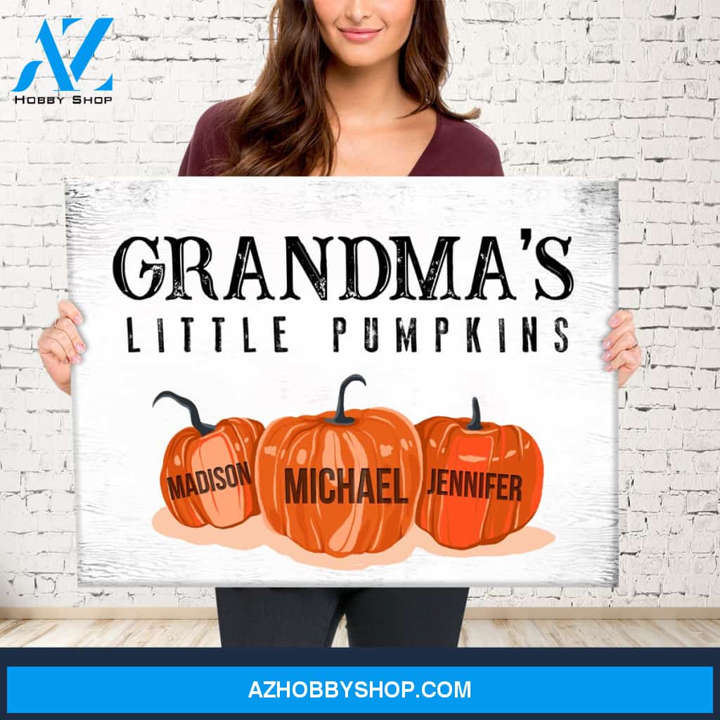 Grandma’s Little Pumpkins Multi-Names Premium Canvas