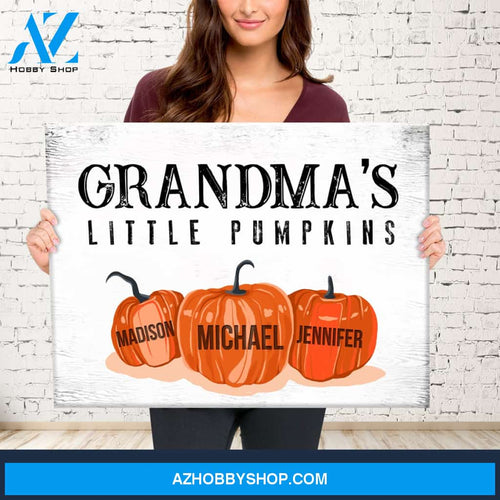 Grandma’s Little Pumpkins Multi-Names Premium Canvas