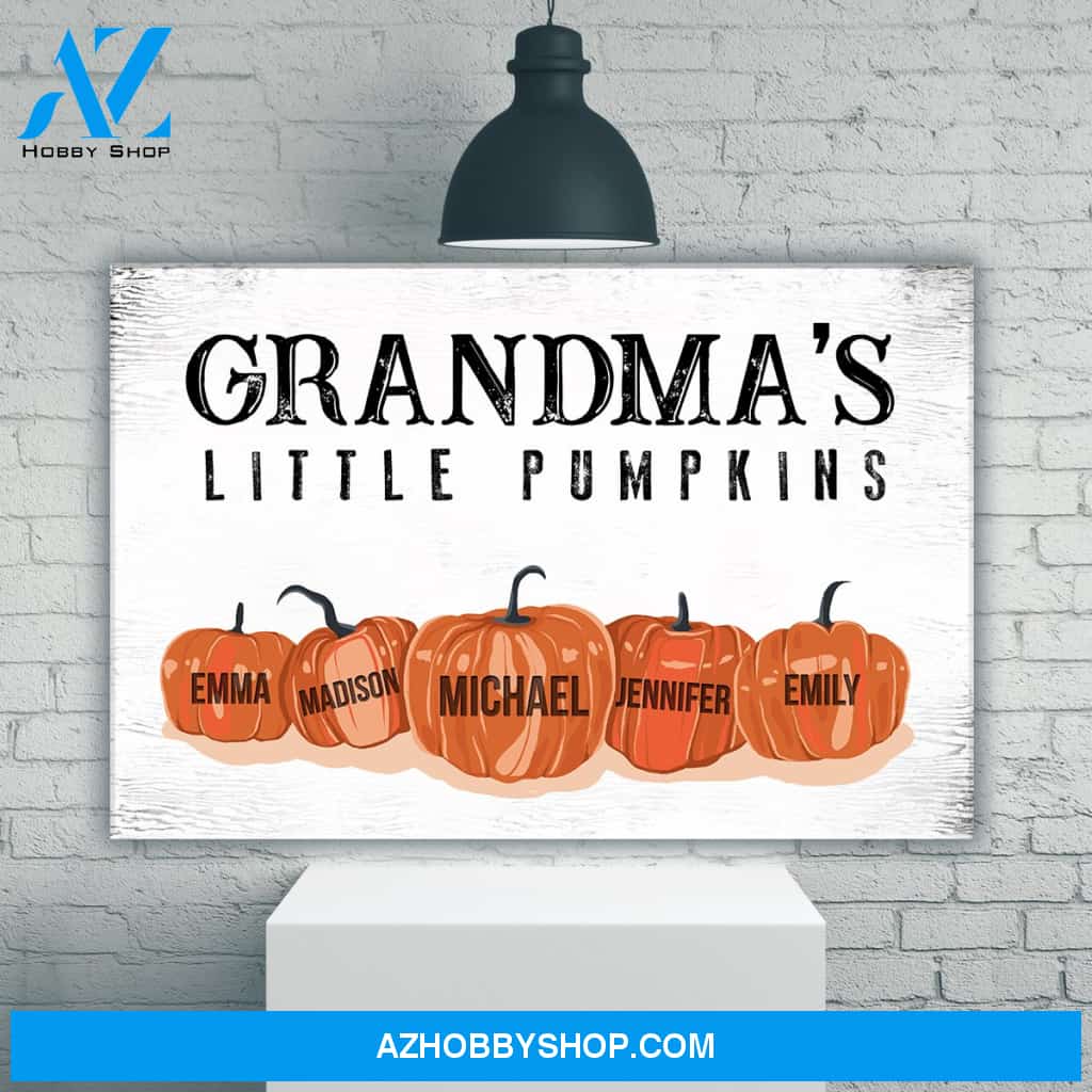 Grandma’s Little Pumpkins Multi-Names Premium Canvas