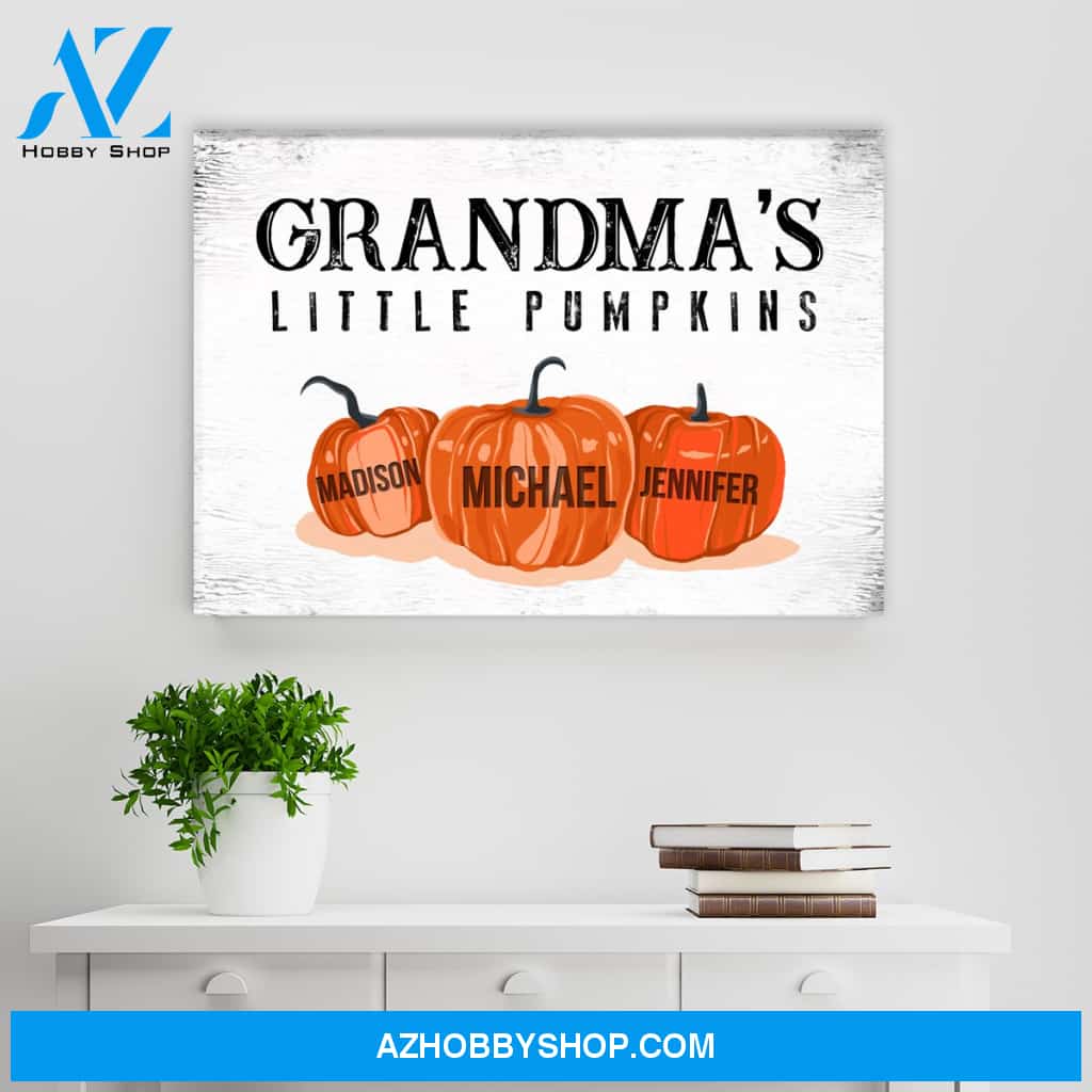 Grandma’s Little Pumpkins Multi-Names Premium Canvas