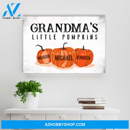 Grandma’s Little Pumpkins Multi-Names Premium Canvas