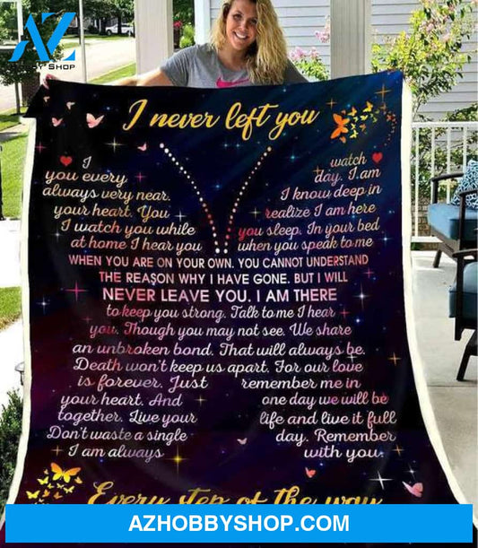 Personalized Grandmother to Grandfather Fleece Blanket I Never Left You Every Step Of The Way Great Customized Blanket For Birthday Christmas Thanksgiving