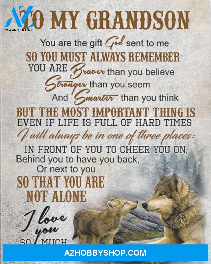 Grandson Canvas From Grandma Wolf Canvas Full Size Canvas You Are The Gift God Sent To Me