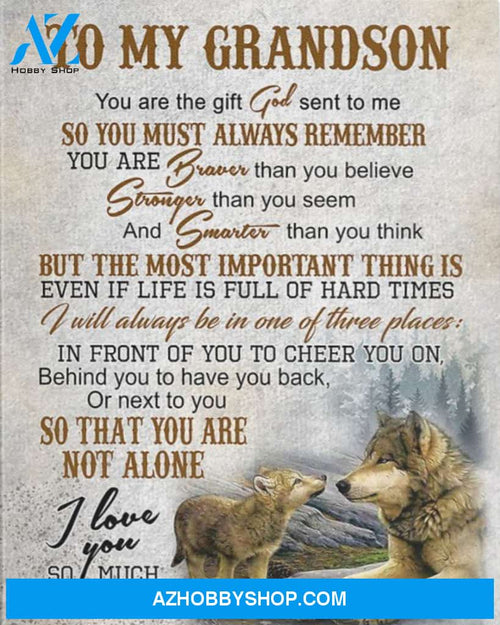 Grandson Canvas From Grandma Wolf Canvas Full Size Canvas You Are The Gift God Sent To Me