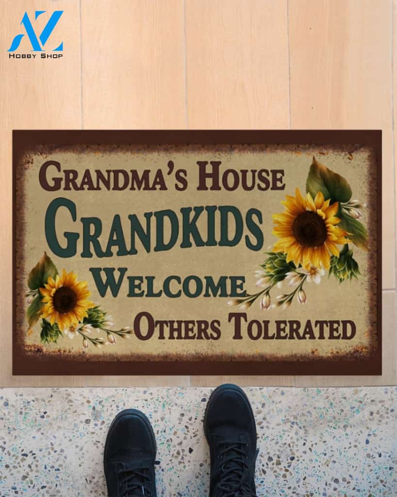 Granma’s house grandkids welcome others tolerated sunflower doormat