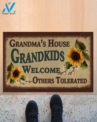 Granma’s house grandkids welcome others tolerated sunflower doormat