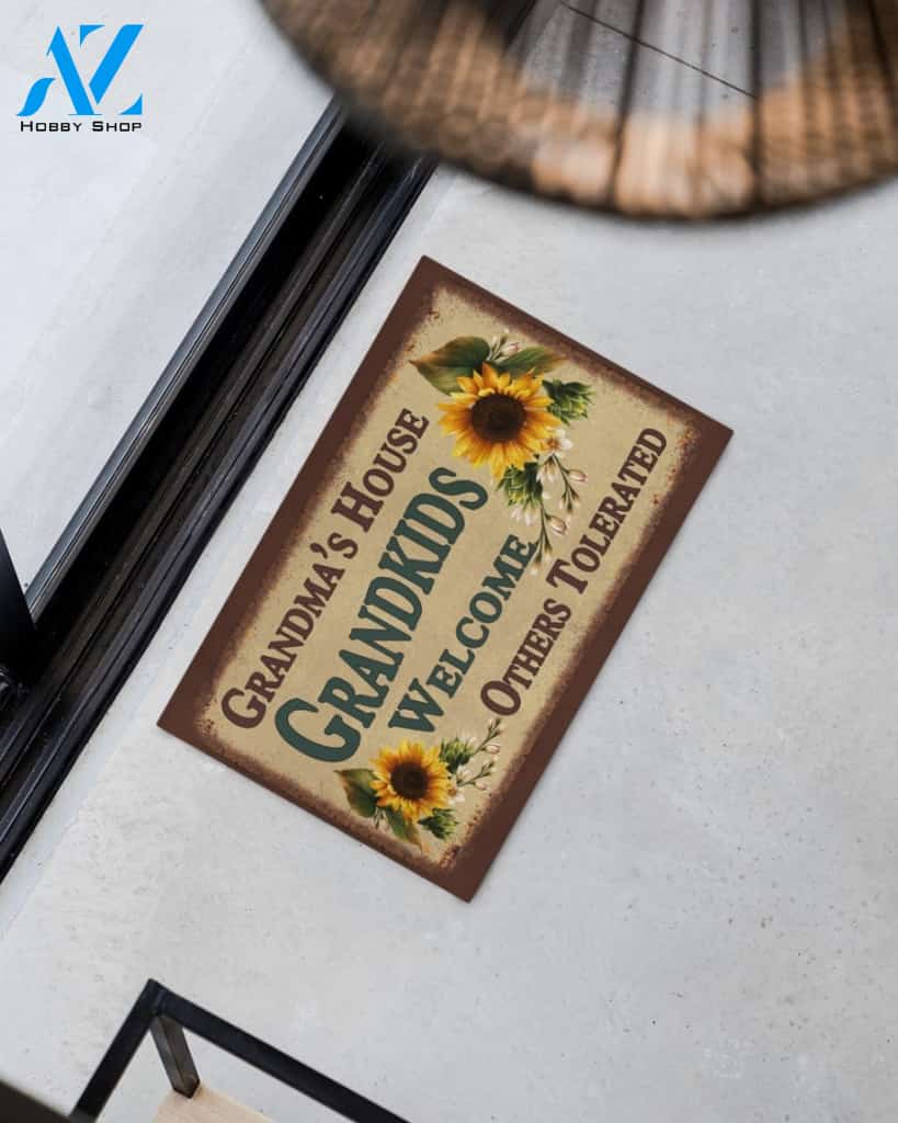 Granma’s house grandkids welcome others tolerated sunflower doormat