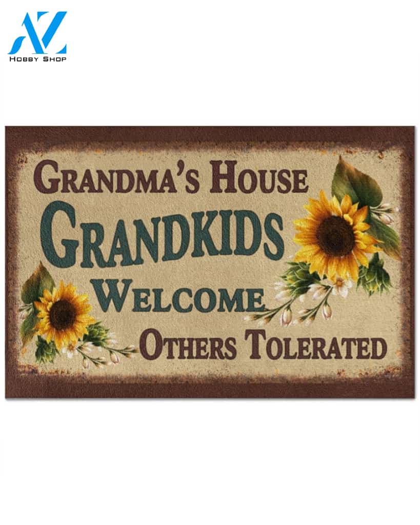 Granma’s house grandkids welcome others tolerated sunflower doormat
