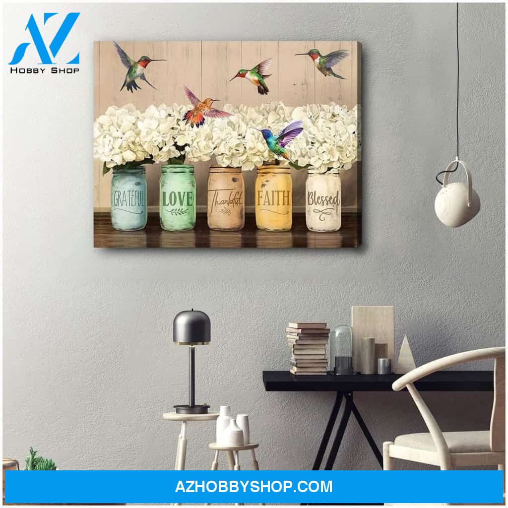 Grateful 2 Hummingbird Wall Art Canvas