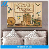 Grateful and so blessed Hummingbird Canvas Wall Art Decor