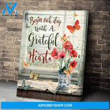 Grateful Heart Butterfly Wall Art Canvas