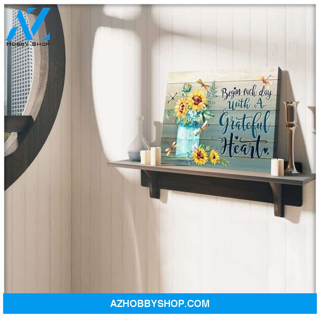 Grateful Heart Dragonfly Wall Art Canvas