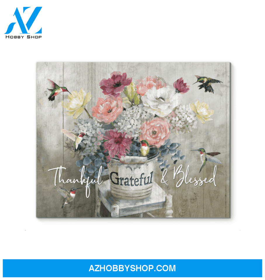 Grateful Hummingbird Wall Art Canvas