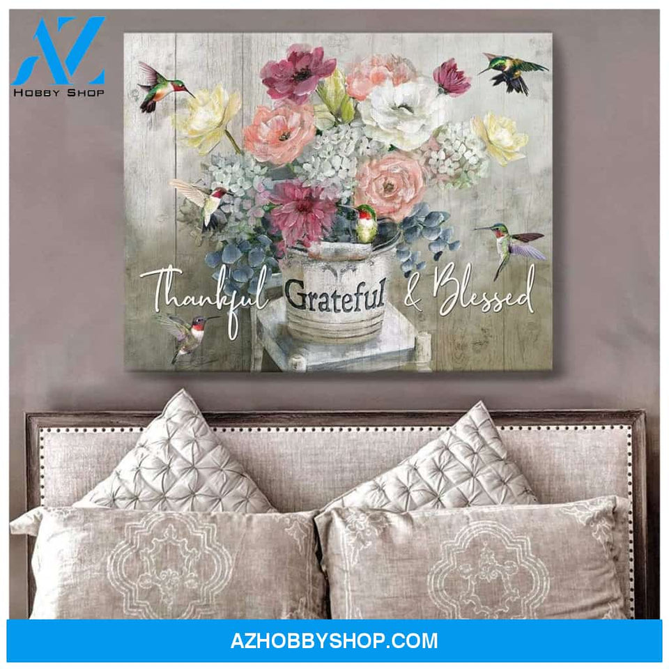 Grateful Hummingbird Wall Art Canvas