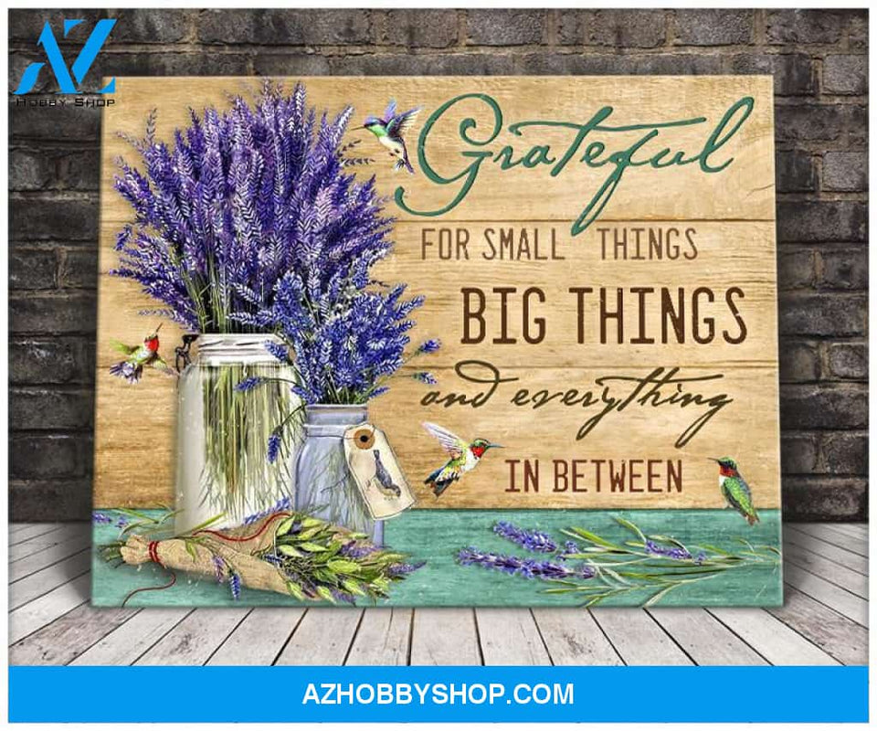 Grateful Hummingbird Wall Art Canvas