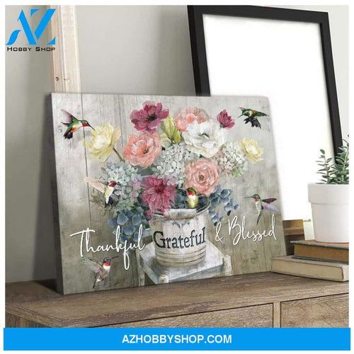 Grateful Hummingbird Wall Art Canvas