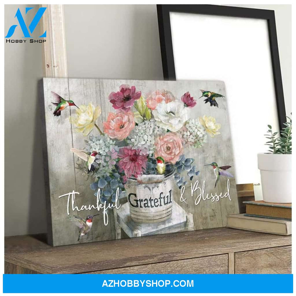 Grateful Hummingbird Wall Art Canvas