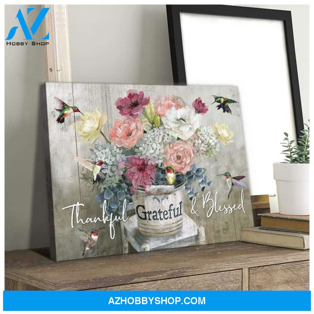 Grateful Hummingbird Wall Art Canvas