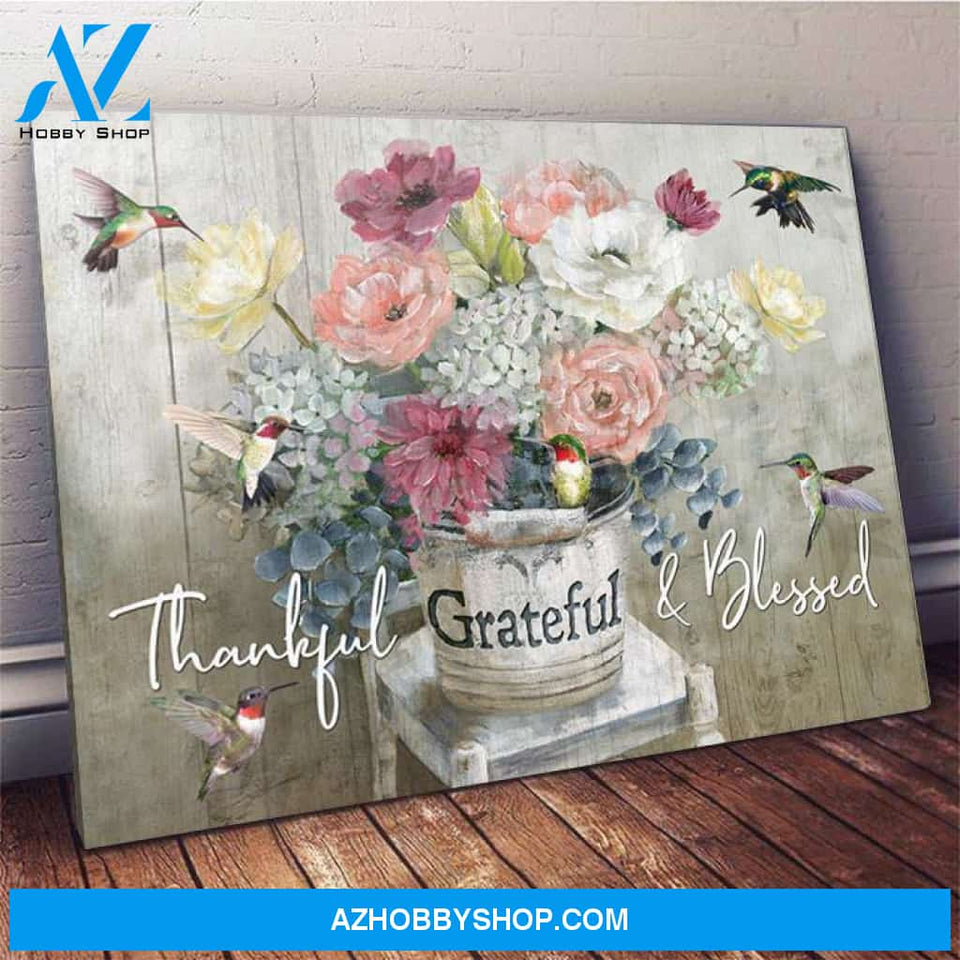 Grateful Hummingbird Wall Art Canvas