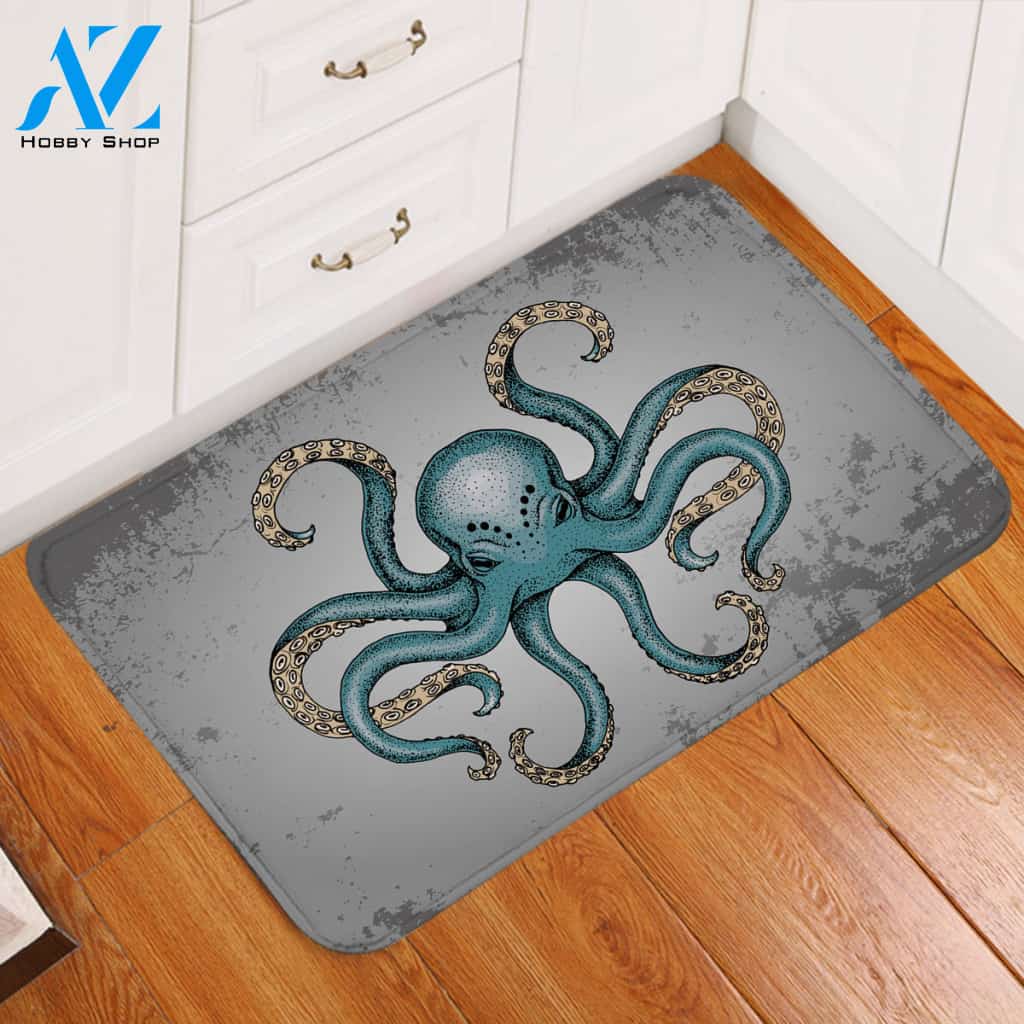 Gray Octopus Door Mat