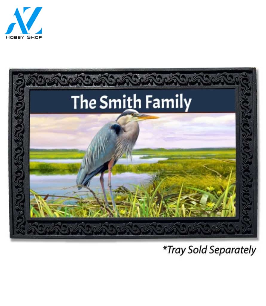 Great Blue Heron Personalized Doormat - 18" x 30"