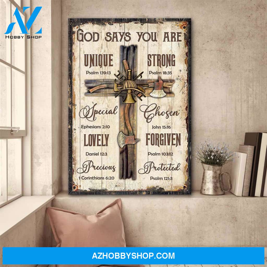Great cross - God says you are Jesus Portrait Canvas Prints, Wall Art
