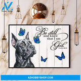 Great Dane Butterfly Be Still And Know That I Am God Canvas And Poster, Wall Decor Visual Art