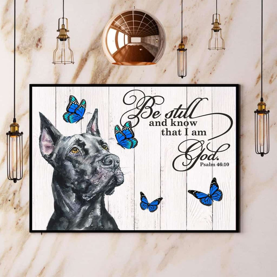 Great Dane Butterfly Be Still And Know That I Am God Paper Poster No Frame Matte Canvas Wall Decor