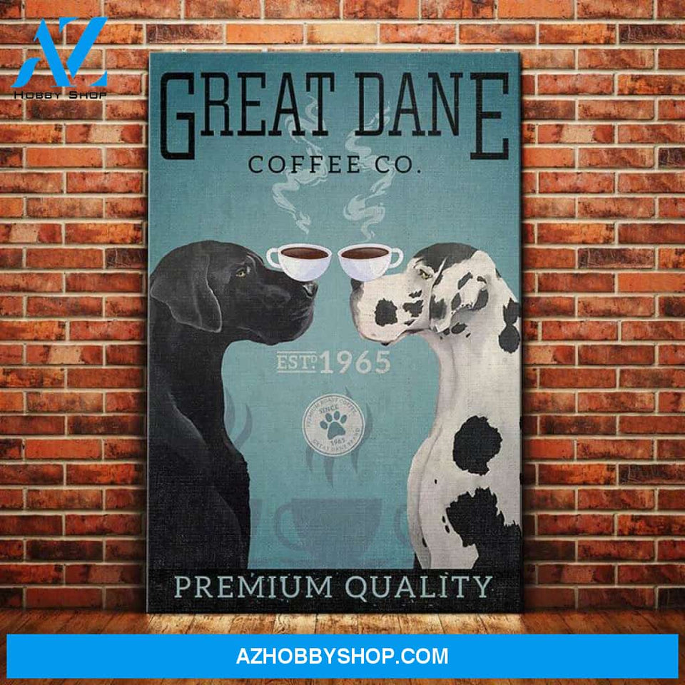 Great Dane Coffee Co - Matte Canvas, Gift for you , gift for him, gift for her, gift for dog lover, gift for great dane lover
