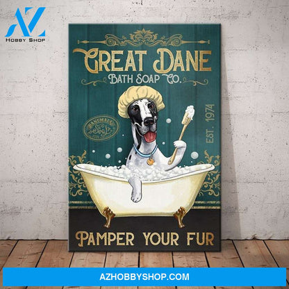Great Dane Dog Bath Soap Company Canvas Wall Art, Wall Decor Visual Art