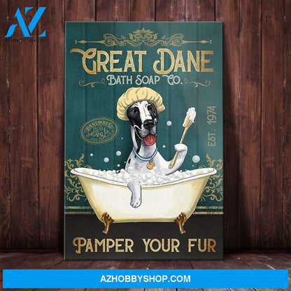 Great Dane Dog Bath Soap Company Canvas Wall Art, Wall Decor Visual Art