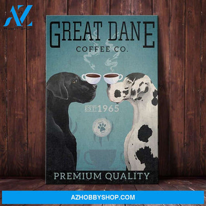 Great Dane Dog Coffee Company Canvas Wall Art, Wall Decor Visual Art