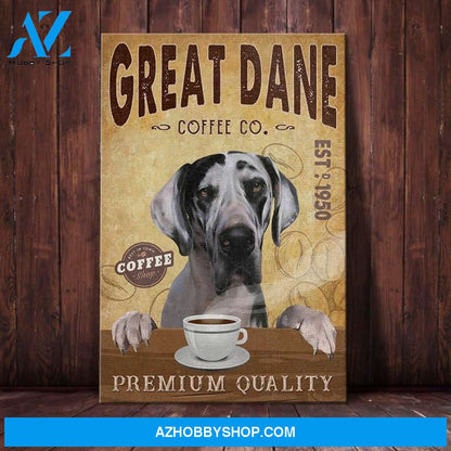 Great Dane Dog Coffee Company Canvas Wall Art, Wall Decor Visual Art