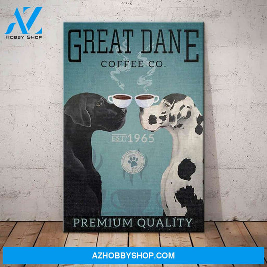 Great Dane Dog Coffee Company Canvas Wall Art, Wall Decor Visual Art
