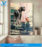 Great Dane walks with God Dog Portrait Canvas Prints, Wall Art