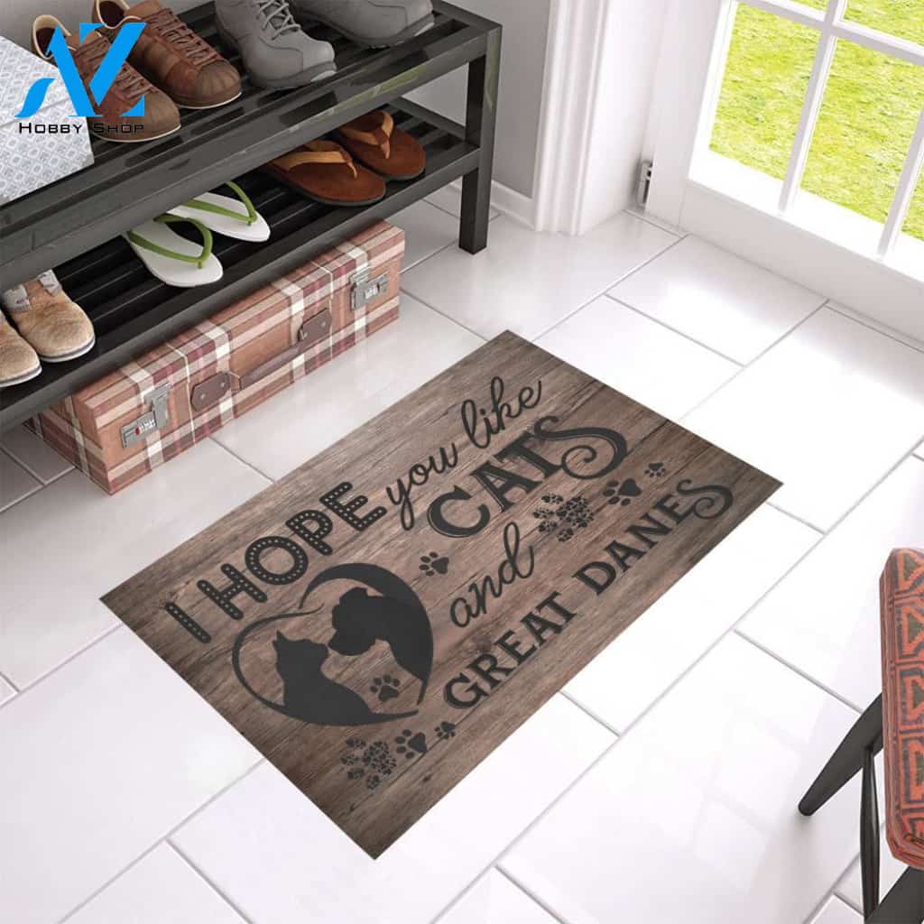 Great Danes and Cats doormat | Welcome Mat | House Warming Gift