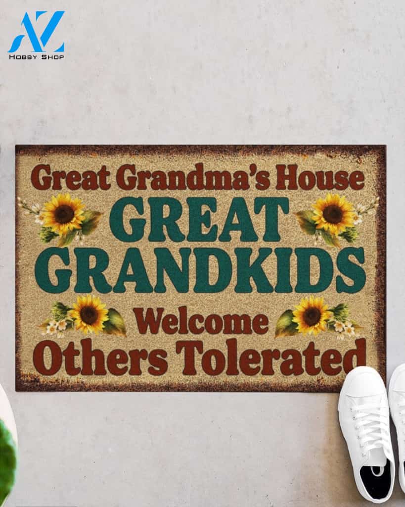 Great Grandma's House Great Grandkids Welcome Funny Indoor And Outdoor Doormat Warm House Gift Welcome Mat Birthday Gift For Friend Family