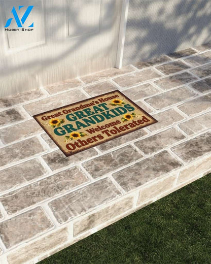 Great Grandma's House Great Grandkids Welcome Funny Indoor And Outdoor Doormat Warm House Gift Welcome Mat Birthday Gift For Friend Family