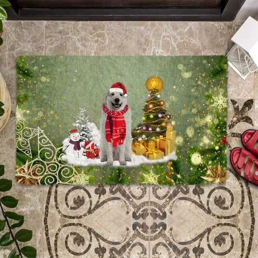 Great Pyrenees Merry Christmas Doormat