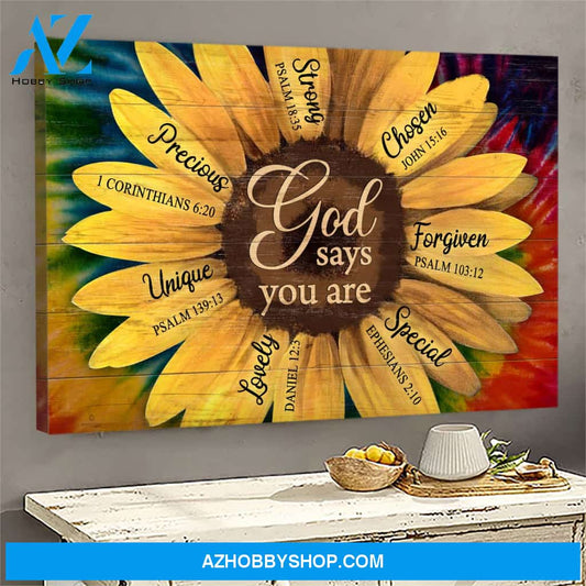 Great sunflower - God says you are Jesus Landscape Canvas Prints, Wall Art