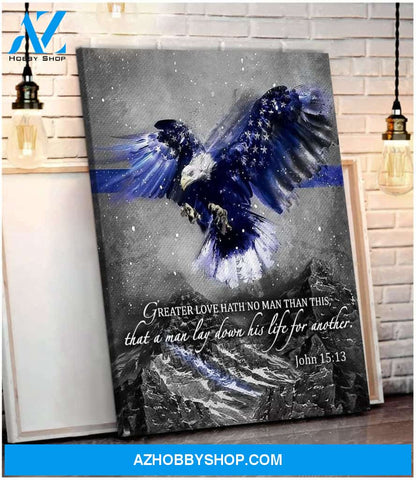 Greater Love Police Wall Art Canvas