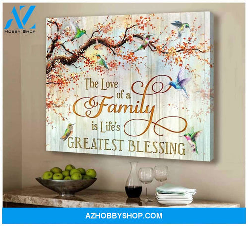 Greatest Blessing Hummingbird Premium Wall Art Canvas