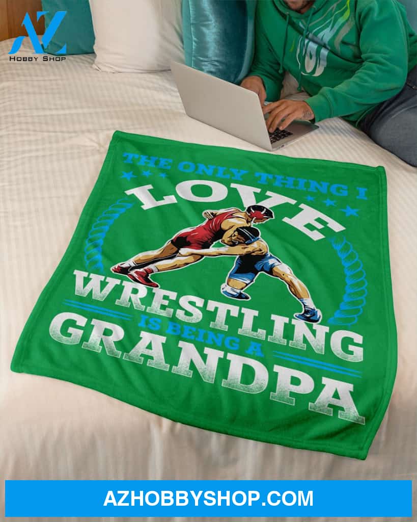 Green Blanket I Love Wrestling Is Being A Grandpa Fleece Blanket Home Decor Bedding Couch Sofa Soft And Comfy Cozy Gift For Wrestling Lovers