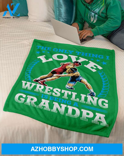 Green Blanket I Love Wrestling Is Being A Grandpa Fleece Blanket Home Decor Bedding Couch Sofa Soft And Comfy Cozy Gift For Wrestling Lovers