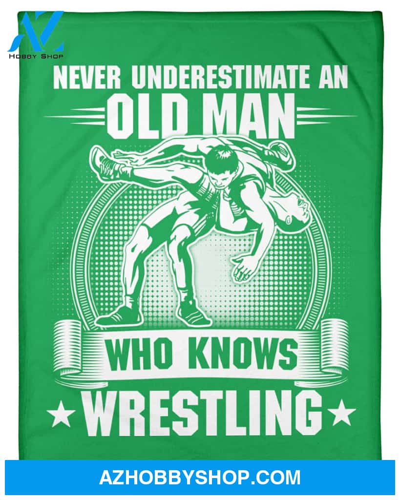 Green Blanket Old Man Knows Wrestling Fleece Blanket Home Decor Bedding Couch Sofa Soft And Comfy Cozy Gift For Wrestling Lovers