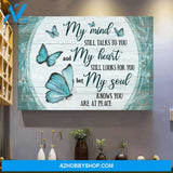 Green butterfly - My mind still talks to you - Heaven Landscape Canvas Prints - Wall Art